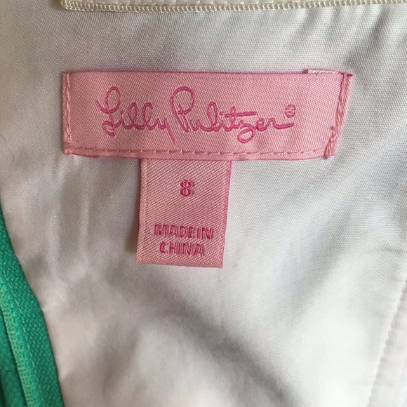 Lilly Pulitzer Bowen Aqua Comb Get It Embroidered Strapless Dress NWT - Picture 10 of 13